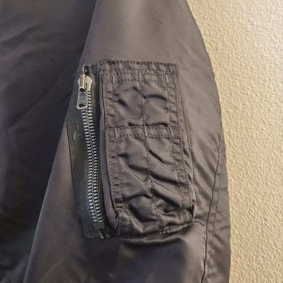 R13 Oversized Winter MA-1 Flight Black Jacket - Picture 8 of 12